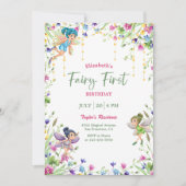 Invitation Fée magique Première Fille 1er fête d'anniversaire (Devant)