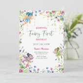 Invitation Fée magique Première Fille 1er fête d'anniversaire (Debout devant)