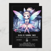 Invitation Fée magique Whimsical anniversaire (Devant / Derrière)