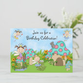 Invitation Fée mignonne princesses et grenouilles fête d'anni (Debout devant)