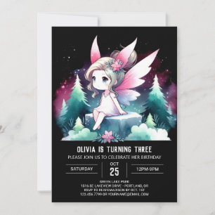 Invitation Fée Minimaliste Woods Anniversaire