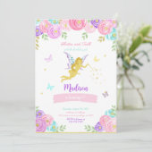 Invitation Fée modifiable fête d'anniversaire (Debout devant)