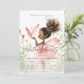 Invitation Fée noire Ballerina fête d'anniversaire (Debout devant)