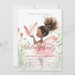 Invitation Fée noire Ballerina fête d'anniversaire