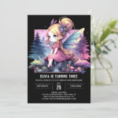 Invitation Fée numérique de forêt Anniversaire (Debout devant)
