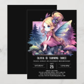 Invitation Fée numérique de forêt Anniversaire (Devant / Derrière)