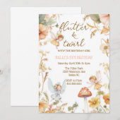 Invitation Fée papillon anniversaire, fées de boho filles (Devant / Derrière)