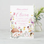 Invitation Fée Papillon Jardin Pixie Filles Fleurs (Debout devant)