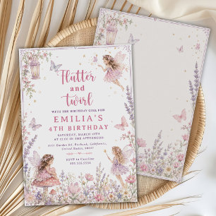 Invitation Fée Papillonner Et Tourbillonner 4ème Anniversaire