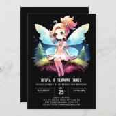 Invitation Fée Pastel Woods Anniversaire (Devant / Derrière)