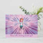 Invitation fée - petites filles personnalisables (Debout devant)