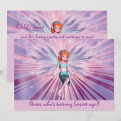 Invitation fée - petites filles personnalisables (Devant / Derrière)