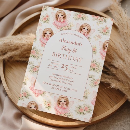 Invitation Fée pour son 1er anniversaire