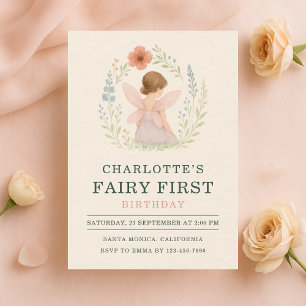 Invitation Fée Premier 1er Anniversaire