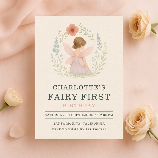 Invitation Fée Premier 1er Anniversaire