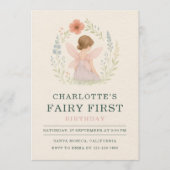 Invitation Fée Premier 1er Anniversaire (Devant)