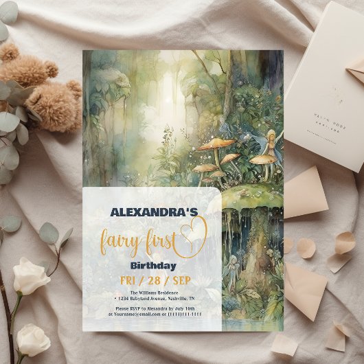 Invitation Fée Premier Anniversaire de la Fille