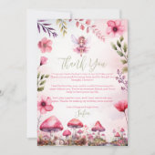 Invitation Fée premier anniversaire Enchanted Forest Merci (Devant)