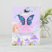 Invitation Fée Premier anniversaire Princess Butterfly Champh (Debout devant)