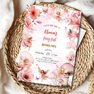 Invitation Fée premier jardin fée enfants anniversaire