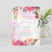 Invitation Fée Première fête d'anniversaire Baby Girl (Debout devant)
