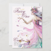 Invitation Fée Princesse 1er Anniversaire ou MODIFIER ÂGE Sar (Devant)