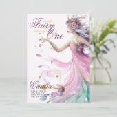 Invitation Fée Princesse 1er Anniversaire ou MODIFIER ÂGE Sar (Debout devant)