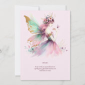 Invitation Fée Princesse 1er Anniversaire ou MODIFIER ÂGE Sar (Dos)