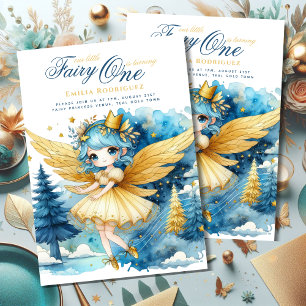 Invitation Fée Princesse 1er Anniversaire ou MODIFIER L'ÂGE S