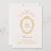 Invitation Fée Princesse Fille Arc Rose Baby Shower (Devant)