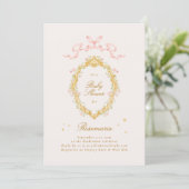 Invitation Fée Princesse Fille Arc Rose Baby Shower (Debout devant)
