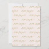Invitation Fée Princesse Fille Arc Rose Baby Shower (Dos)