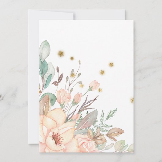 Invitation Fée rose et or thème Fée Fille fête d'anniversaire (Dos)