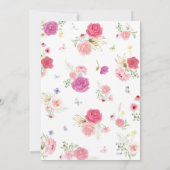 Invitation Fée rose Floral Anniversaire (Dos)