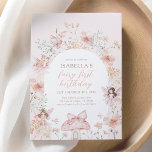 Invitation Fée rose Floral Premier anniversaire<br><div class="desc">Invitations amis et famille pour fêter l'anniversaire de votre petit avec cette invitation à thème de fée!</div>