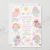 Invitation Fée rose magique Princesse Anniversaire (Devant)