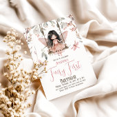 Invitation Fée rose pâle Enchantée Premier 1er anniversaire