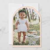 Invitation Fée rose pâle première Arche 1er Anniversaire fête (Dos)