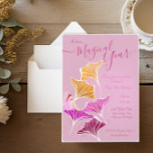 Invitation Fée rose Whimsical Premier Anniversaire Magique