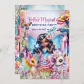 Invitation Fée Sirène Fête d'Anniversaire Magique (Devant / Derrière)