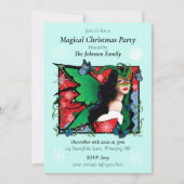 Invitation Fée Solstice Rouge Vert Noël (Devant)