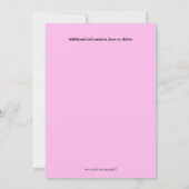 Invitation Fée thème couchette coulepover fête des filles ros (Dos)