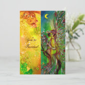 Invitation FÉE VERTE jaune bleu rouge argent (Debout devant)