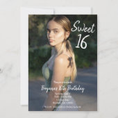Invitation Fée Verte Moderne Photo Fête Douce 16 Ans (Devant)