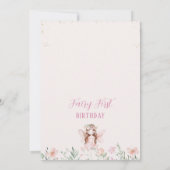 Invitation Fée Whimsical Pink Arch Premier anniversaire Anniv (Dos)
