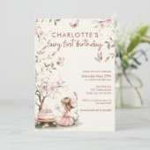Invitation Fée Whimsical Premier anniversaire (Debout devant)