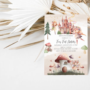 Invitation Fée Whimsical Premier anniversaire   Château & Cha