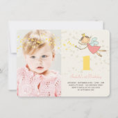 Invitation Fée Whimsical Princesse Fille 1er anniversaire Pho (Devant)