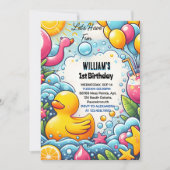 Invitation Feed Splash Bubbles Summer Duck Foam 1er anniversa (Devant)