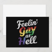 Invitation Feelin' Gay As Hell LGBT Pride (Devant / Derrière)